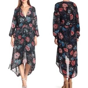 ASTR The Label Florence Floral Print Hi Low Dress